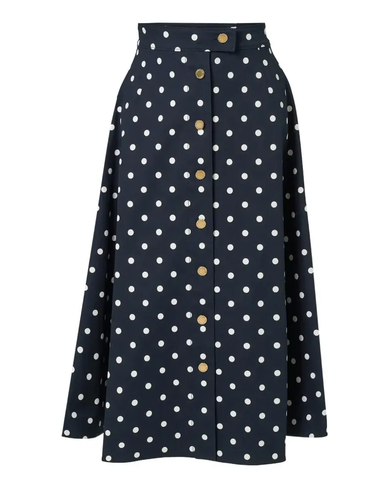 Carolina Herrera New York Midirock mit Polka Dots - Blau Blau