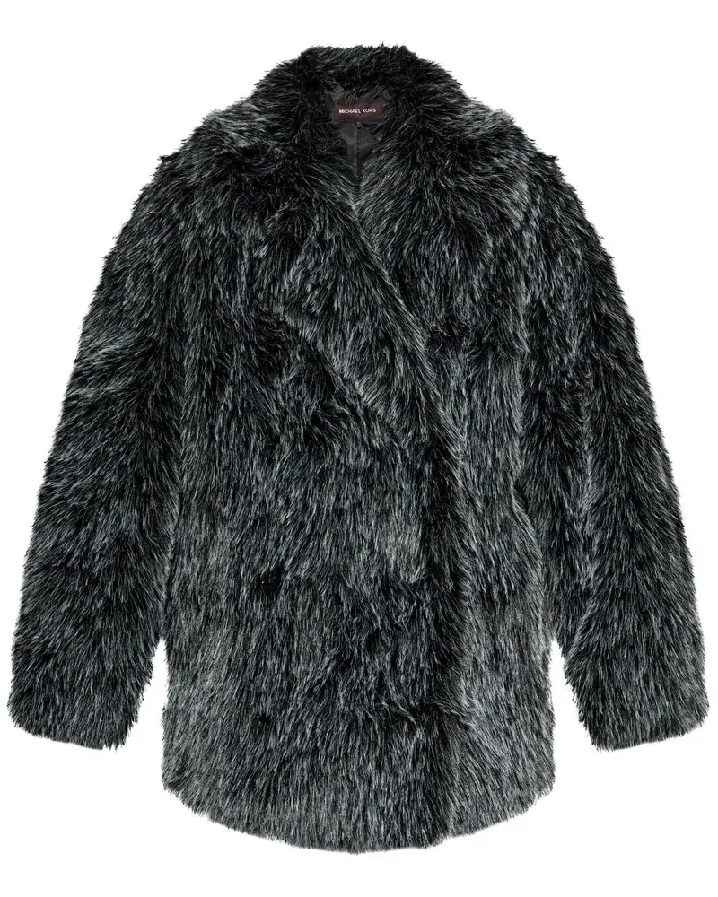 Michael Kors Mantel aus Faux Fur - Schwarz Schwarz