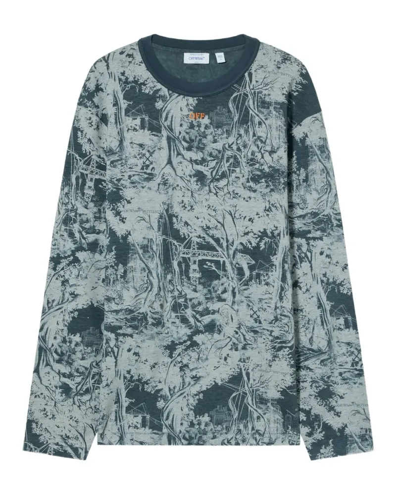 OFF-WHITE City Nature relaxed long sleeve T-shirt - Blau Blau