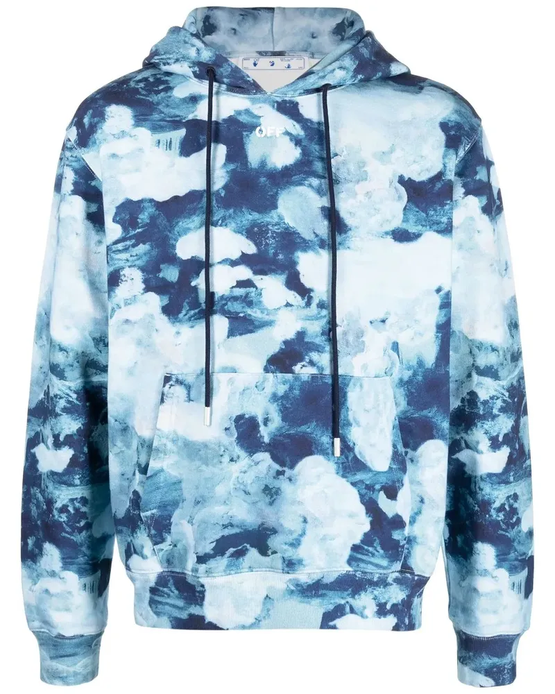 OFF-WHITE Hoodie mit Batikmuster - Blau Blau