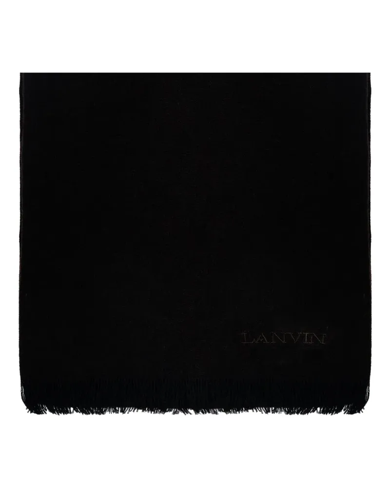 Lanvin logo-embroidered scarf - Schwarz Schwarz