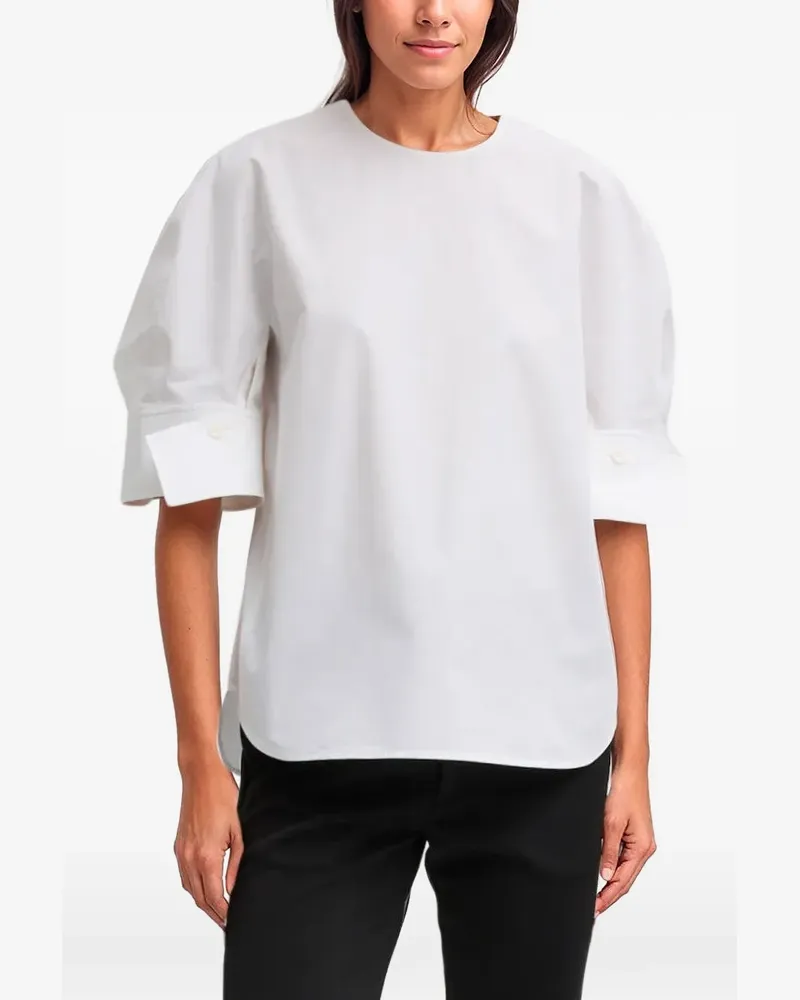 tibi Bluse mit Puffärmeln - Weiß Weiß