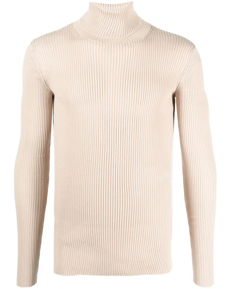 OFF-WHITE Gerippter Rollkragenpullover - Nude Nude