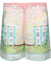 Casablanca Paris Vase Shorts aus Leinen Rosa