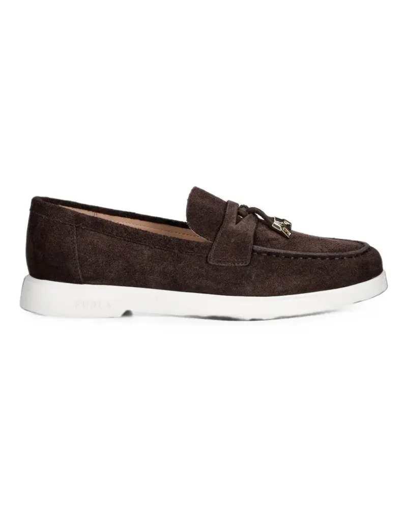 Furla Loafer aus Wildleder mit Quasten - Braun Braun