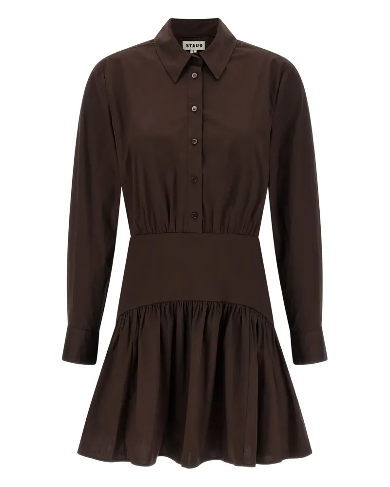 STAUD Rocco gathered mini dress - Braun Braun