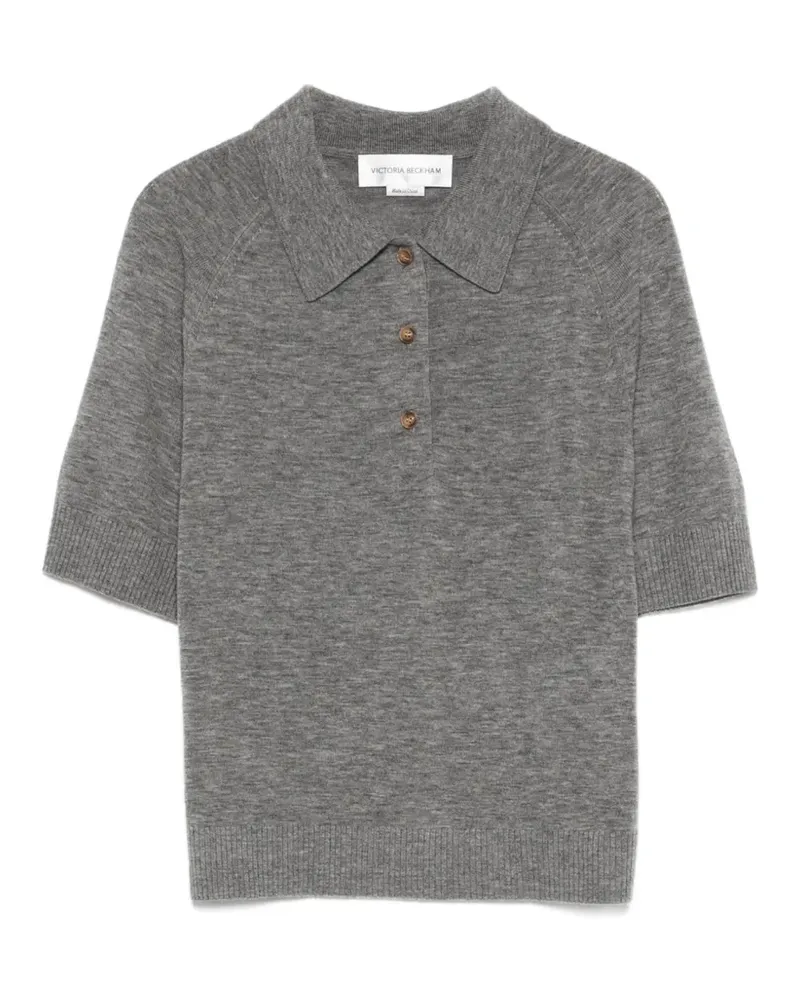 Victoria Beckham fine-knit polo shirt - Grau Grau