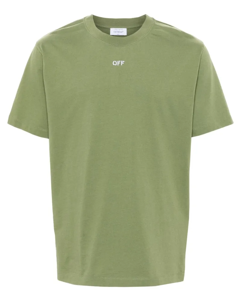 OFF-WHITE T-Shirt mit Pfeilstickerei - Grün Grün