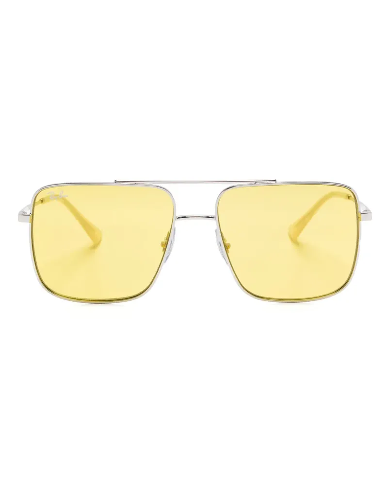 Ray Ban Sonnenbrille mit eckigem Gestell - Silber Silber