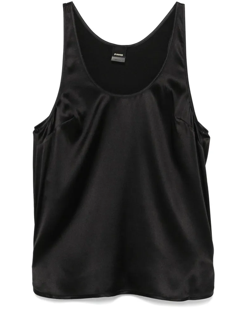 Pinko Top in Satinoptik - Schwarz Schwarz
