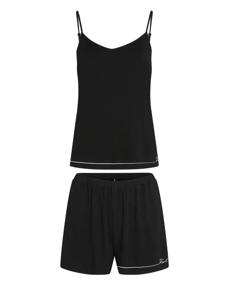 Karl Lagerfeld Pyjama mit Logo-Detail - Schwarz Schwarz