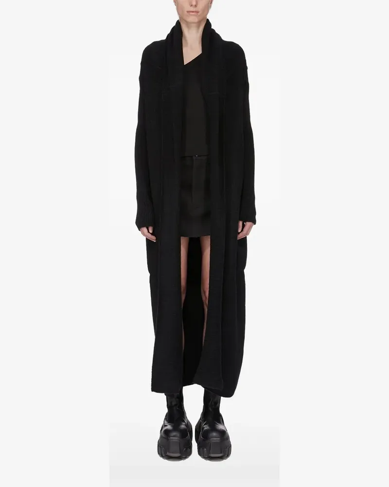 Rick Owens Gerippter Cardigan - Schwarz Schwarz