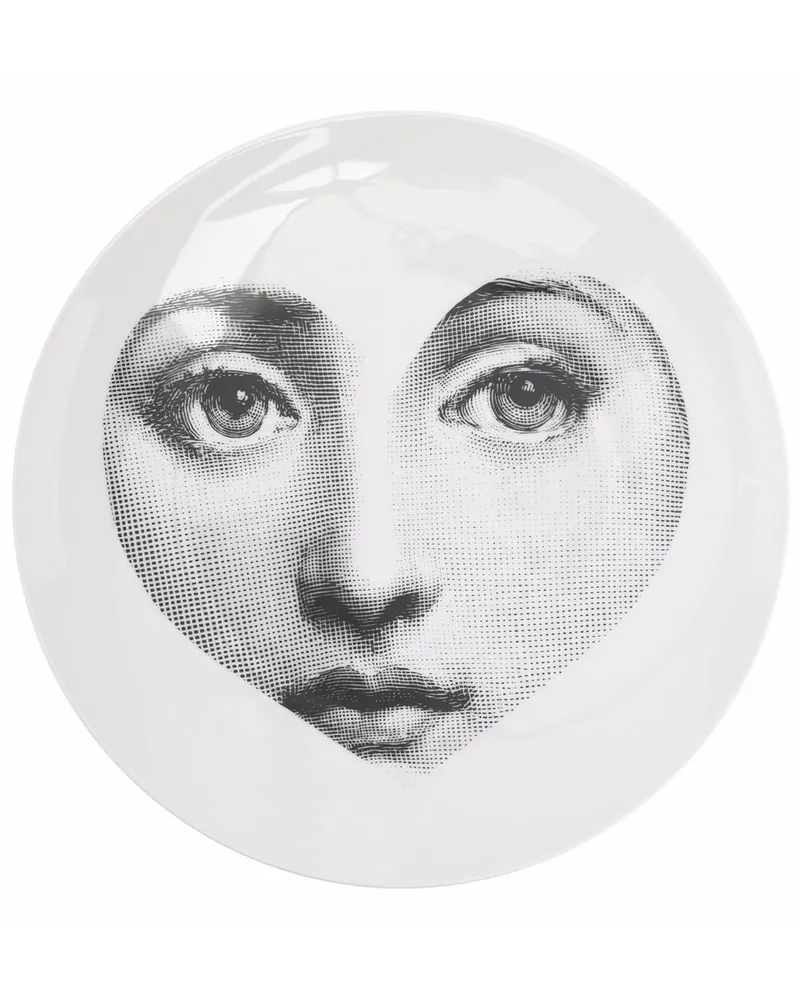 Fornasetti Heart Face Teller aus Keramik Weiß