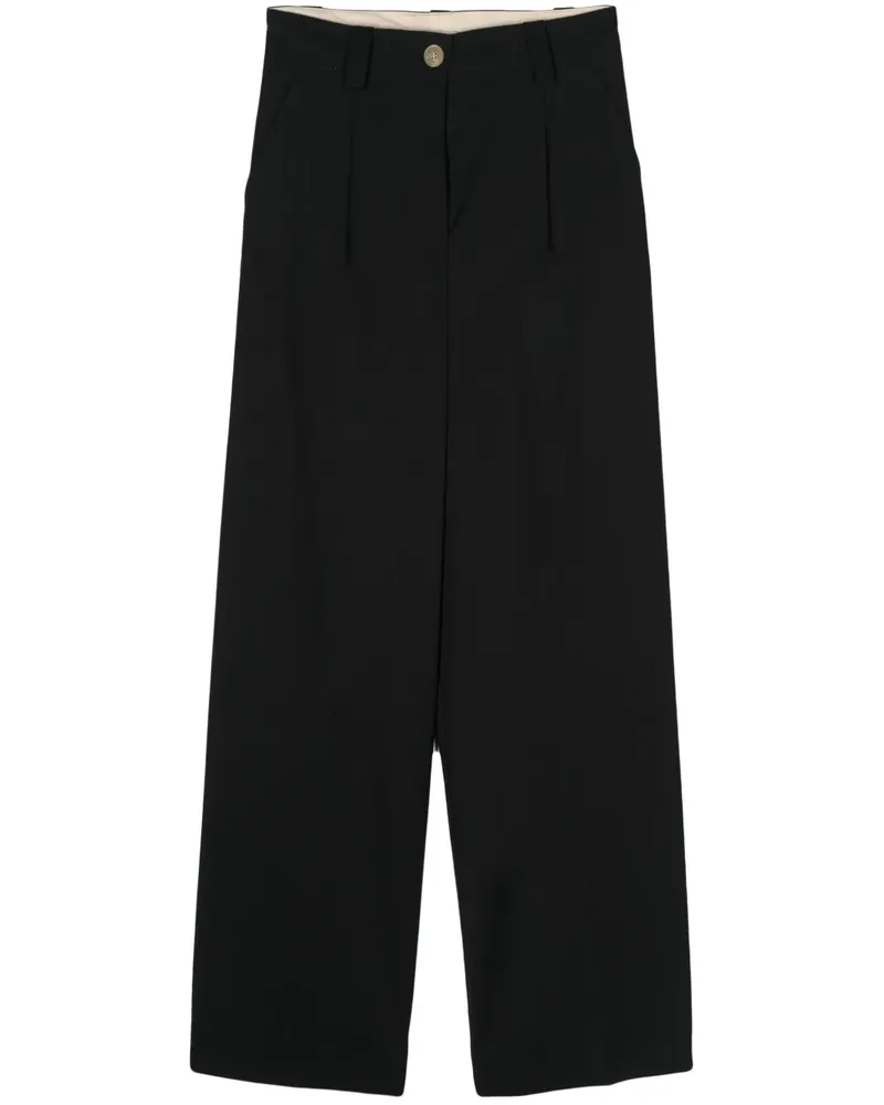 ALYSI Weite Hose mit hohem Bund - Schwarz Schwarz