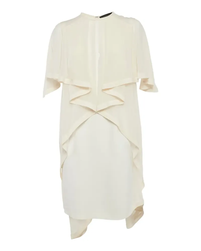 Elie Saab ruffled draped midi dress - Nude Nude