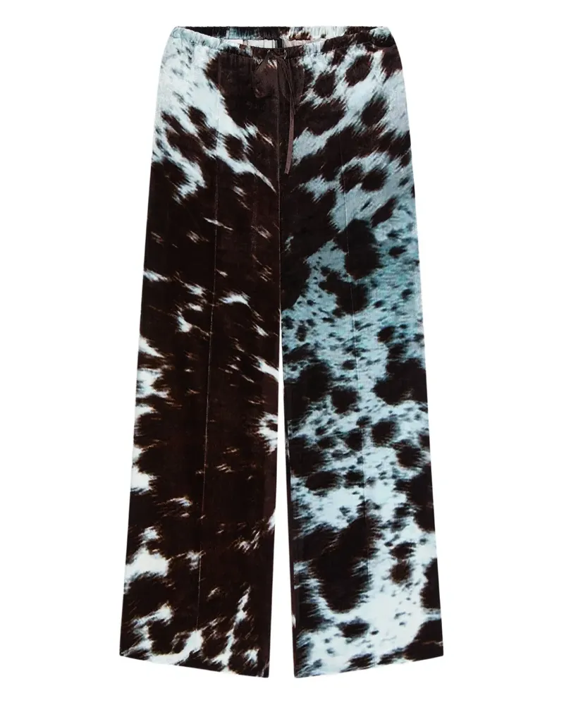 Dries van Noten Hose mit Rindsleder-Print - Schwarz Schwarz