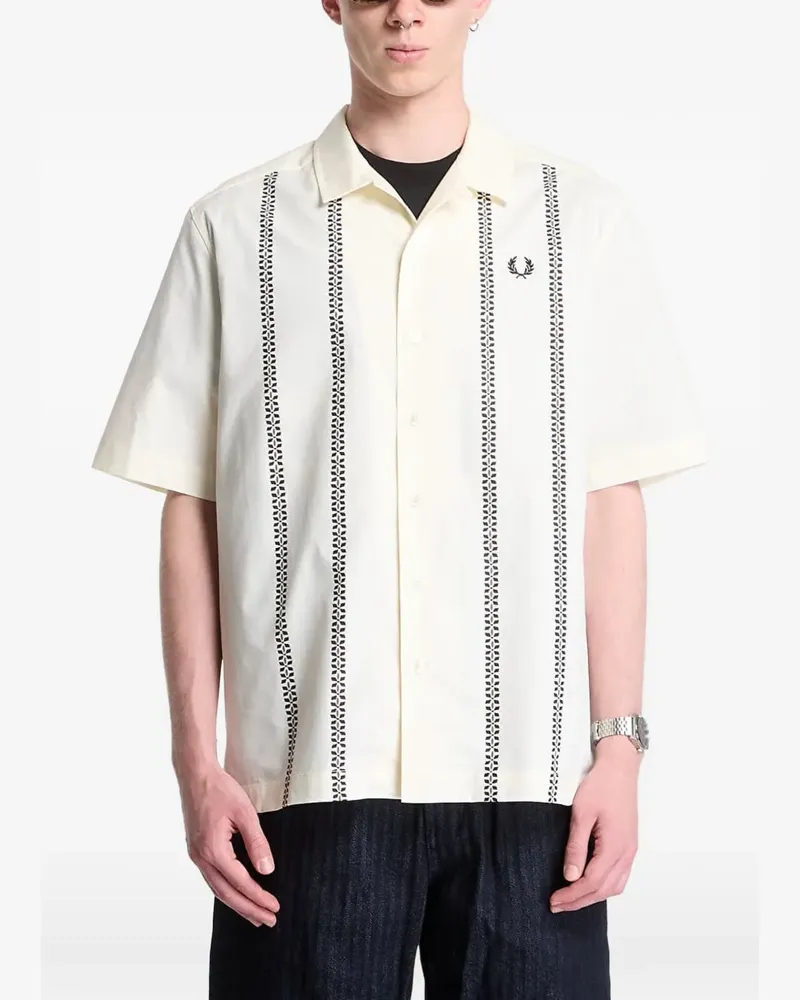 Fred Perry Hemd mit Placement-Print - Nude Nude