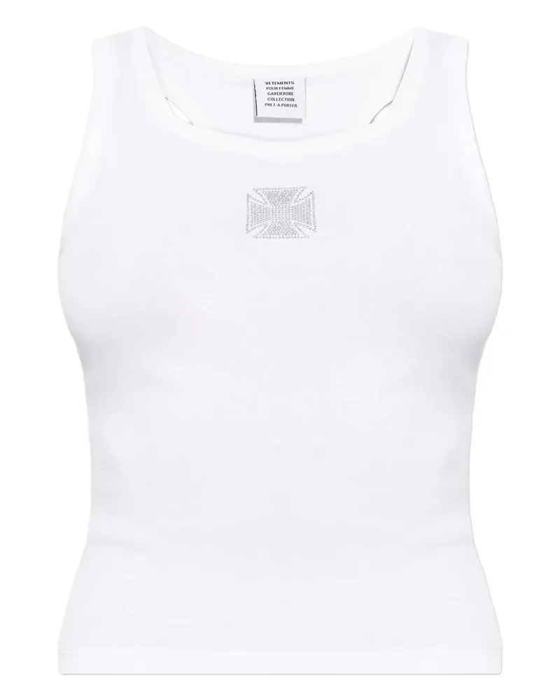 VETEMENTS embellished tank top - Weiß Weiß