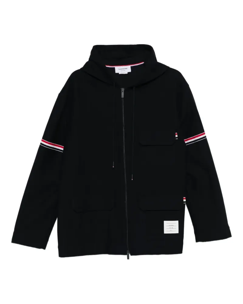 Thom Browne stripe-detail hooded jacket - Blau Blau