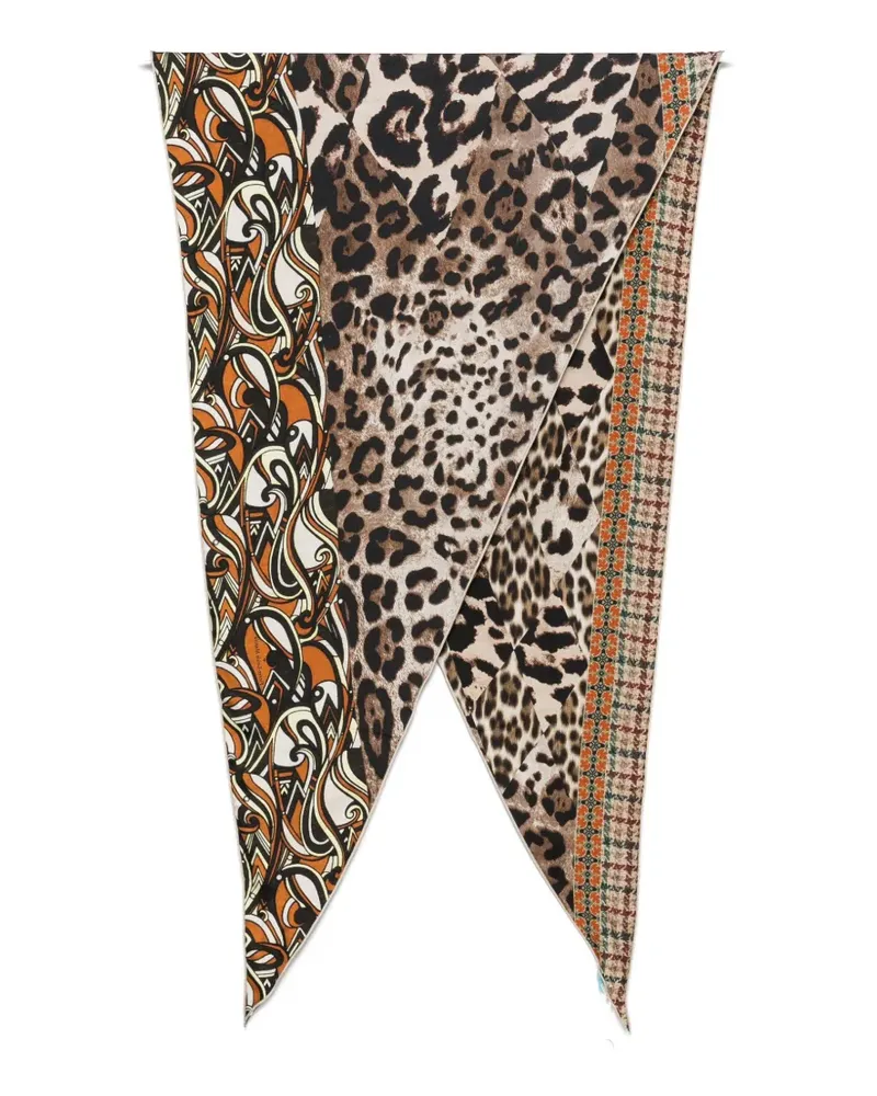 Pierre-Louis Mascia Aloeuw Seidenschal mit Print-Mix - Braun Braun