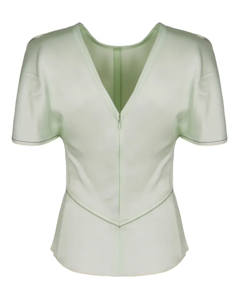 Victoria Beckham crew-neck short-sleeve blouse - Grün Grün