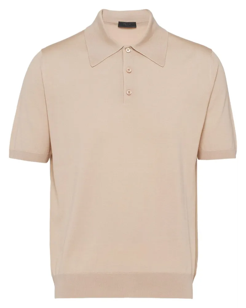 Prada Kurzärmeliges Poloshirt - Nude Nude