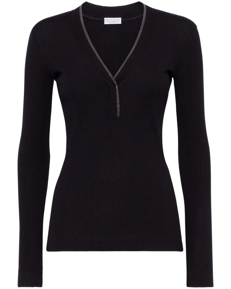 Brunello Cucinelli Verzierter Pullover - Blau Blau