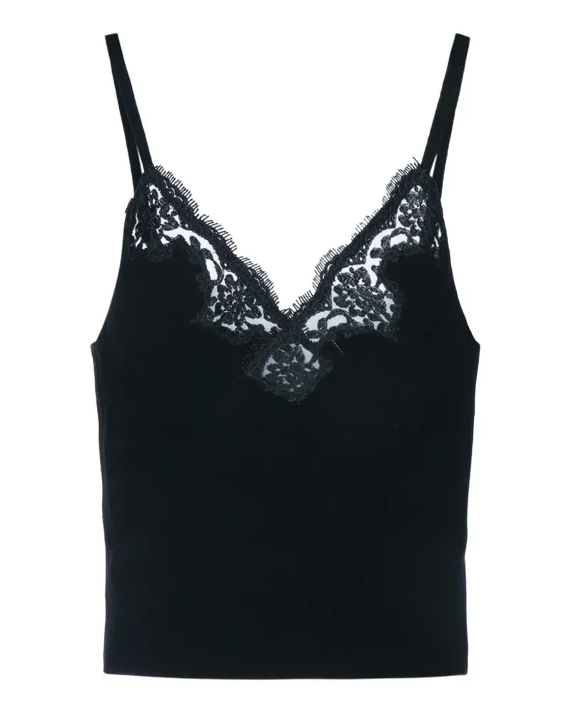 Ermanno Scervino lace-trim top - Schwarz Schwarz