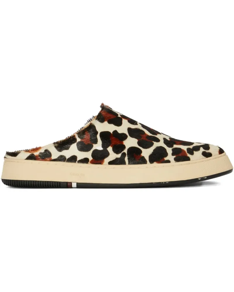 Osklen Flache Soho Mules mit Leoparden-Print - Nude Nude