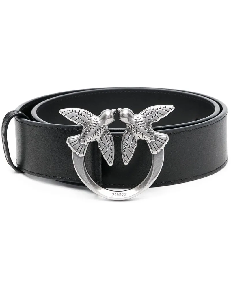 Pinko Gürtel mit Love Birds-Schnalle - Schwarz Schwarz