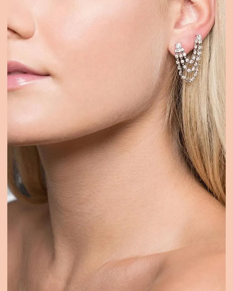 ANITA KO 18kt Loop Weißgoldohrringe mit Diamant - Silber Silber