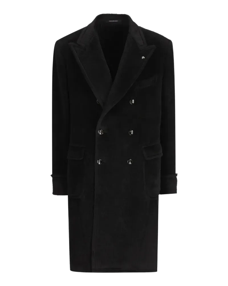 Tagliatore double-breasted peaked-lapel coat - Schwarz Schwarz
