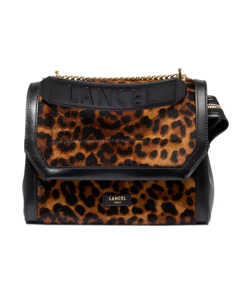 Lancel Ninon Schultertasche mit Leoparden-Print - Schwarz Schwarz