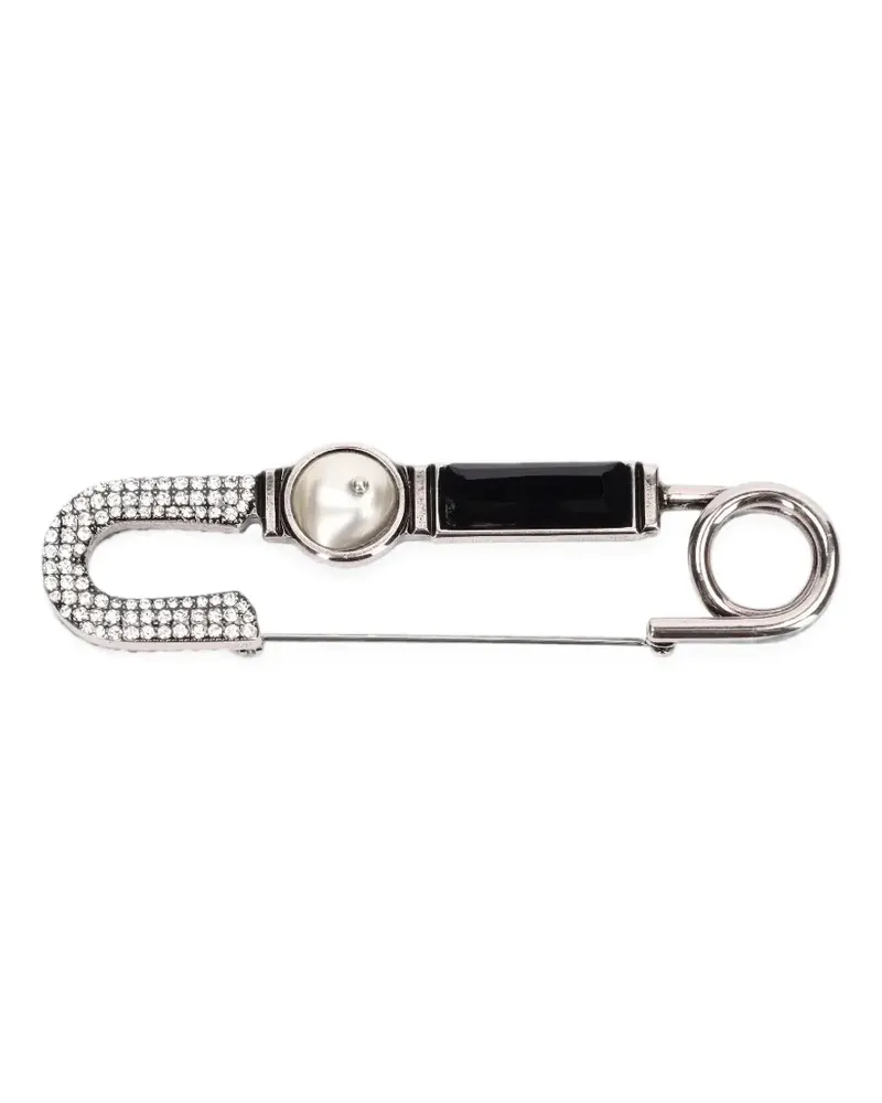 Ermanno Scervino Brosche mit Kristallen - Silber Silber