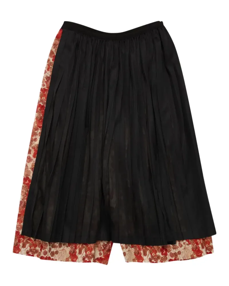 Comme des Garçons Shorts mit Blumen-Print - Schwarz Schwarz