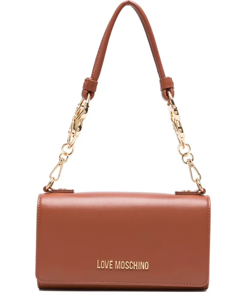 Moschino Schultertasche mit Kettenriemen - Braun Braun