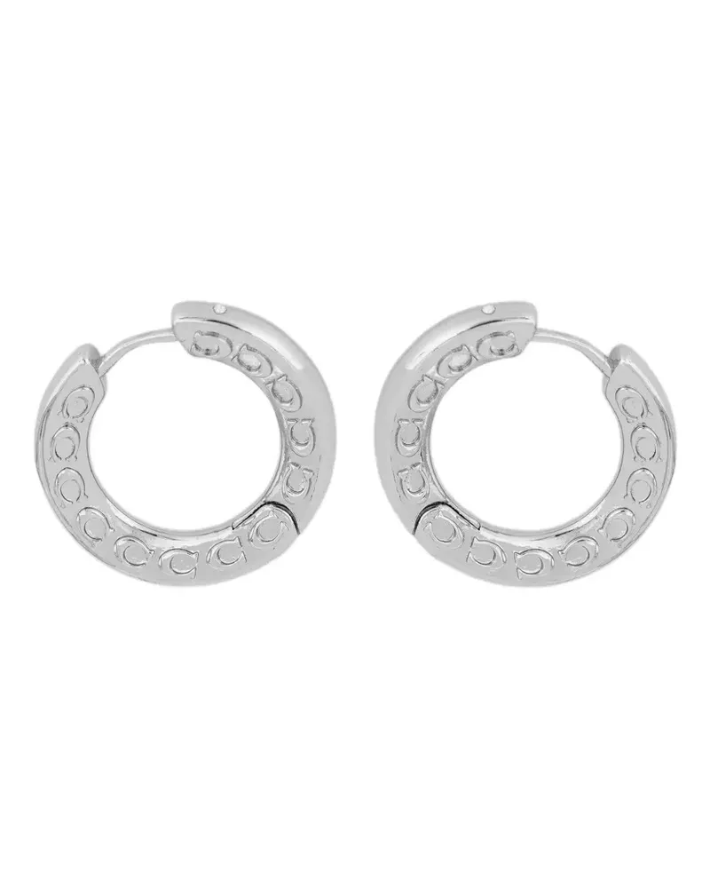 Coach Creolen mit Logo - Silber Silber