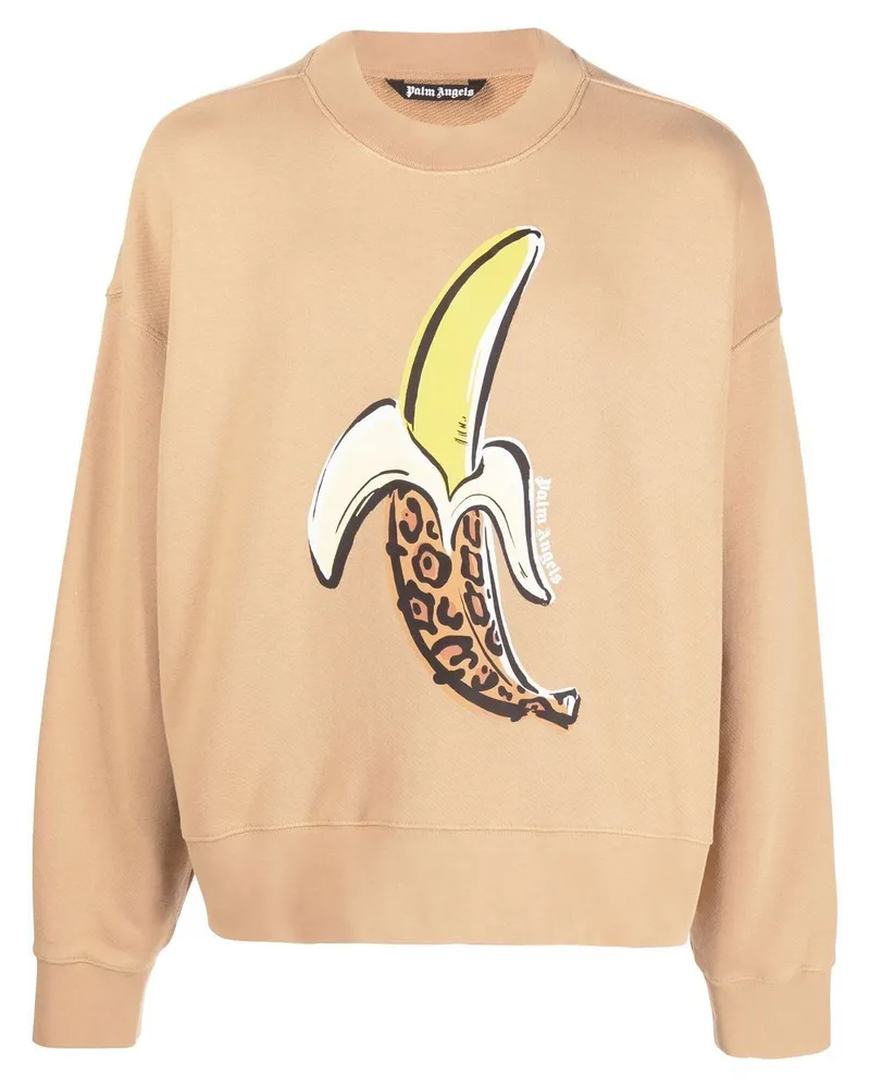 Palm Angels Sweatshirt mit Bananen-Print Nude