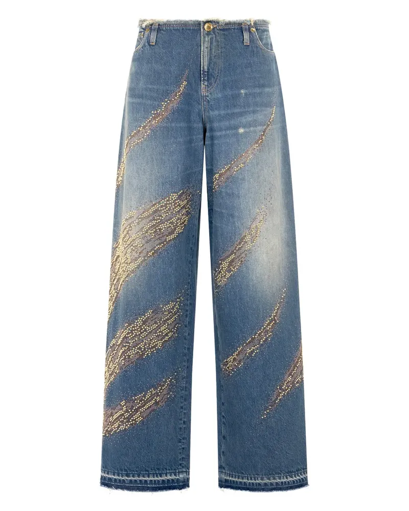 Roberto Cavalli Weite Jeans im Distressed-Look - Blau Blau