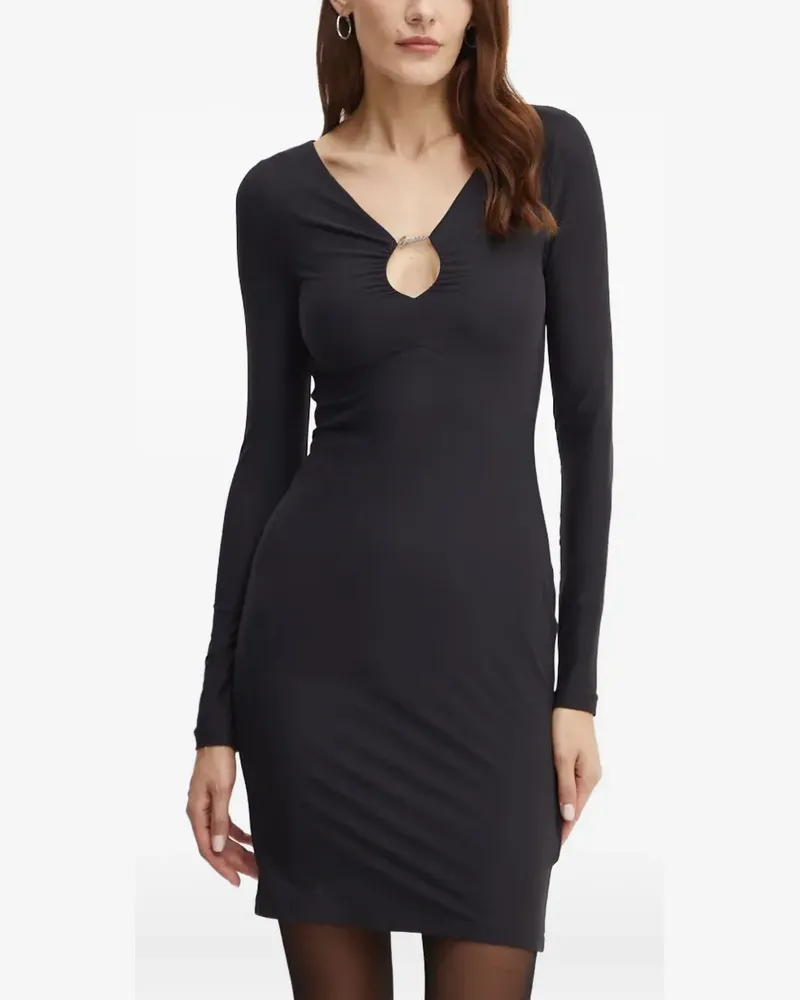 Guess cut-out long-sleeve mini dress - Schwarz Schwarz