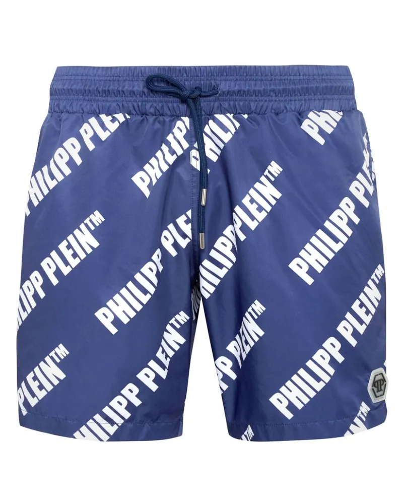 Philipp Plein Badeshorts mit Logo-Print - Blau Blau