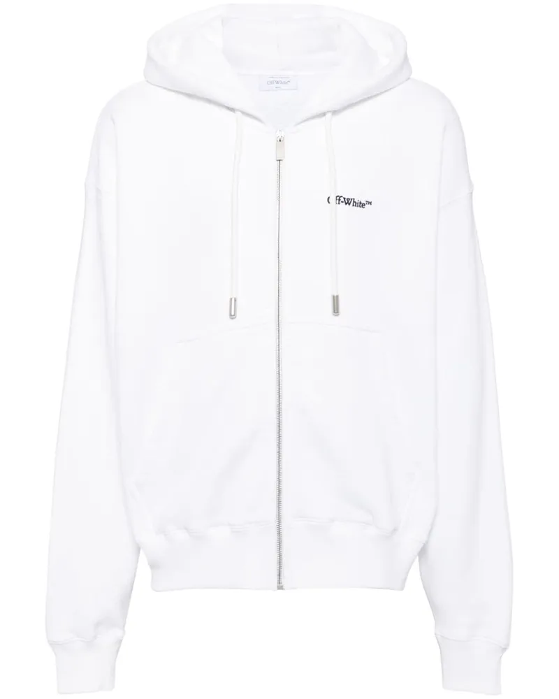 OFF-WHITE Hoodie mit Pfeilstickerei Weiß