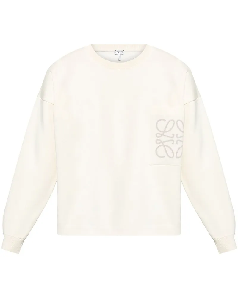 Loewe Pullover mit Anagram-Intarsie - Weiß Weiß