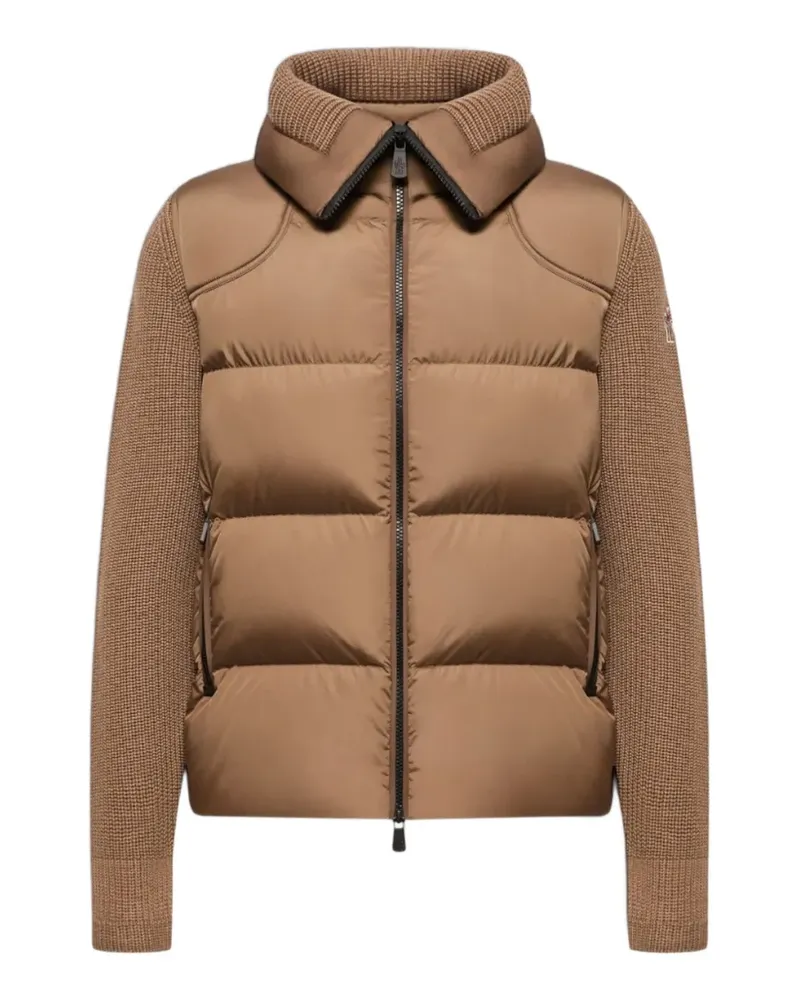 Moncler Gefütterte Jacke mit gestrickten Ärmeln - Braun Braun