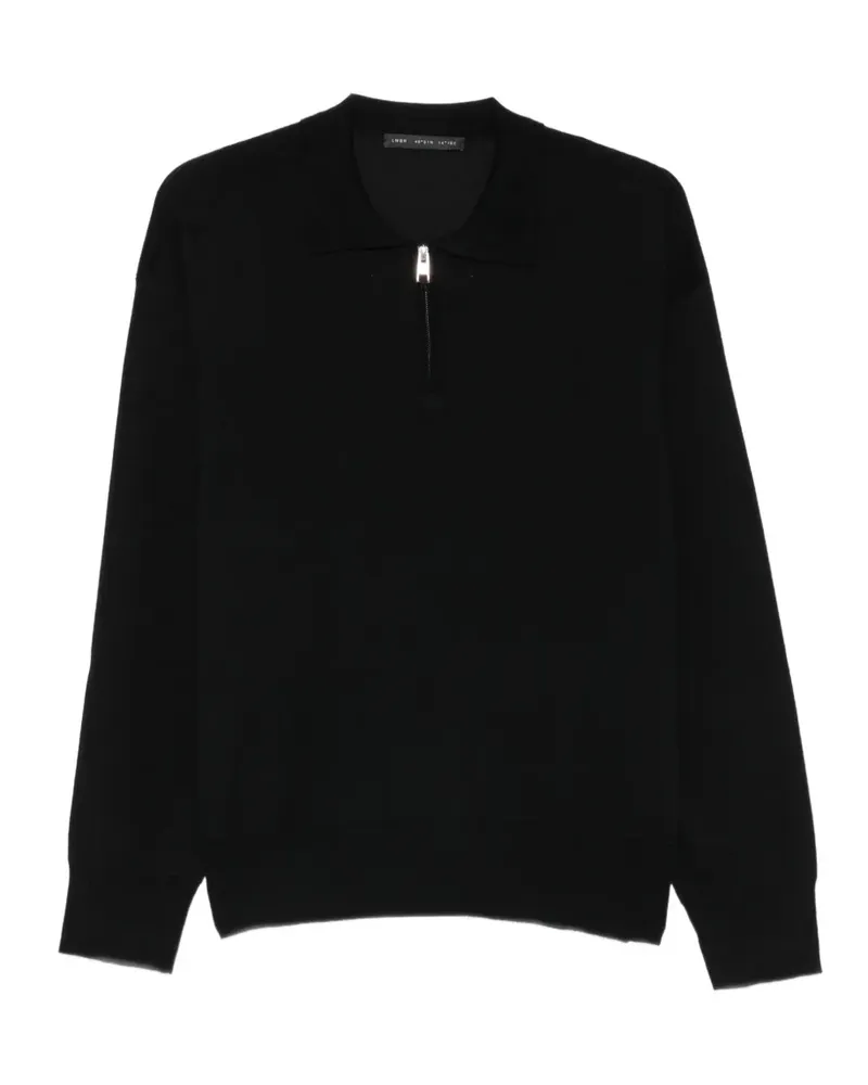Low Brand Poloshirt mit Reißverschluss - Schwarz Schwarz