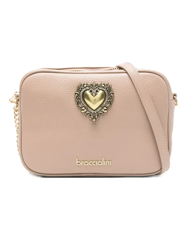 Braccialini Umhängetasche mit Herzapplikation - Nude Nude