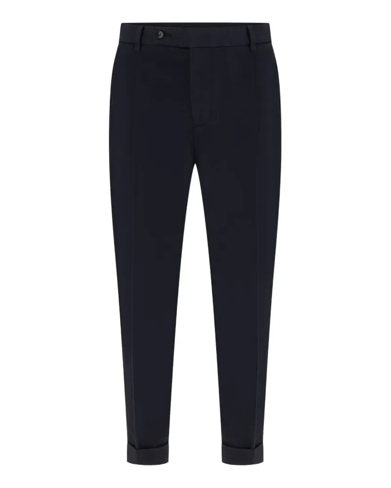 Numero 00 pressed-crease turn-up trousers - Blau Blau