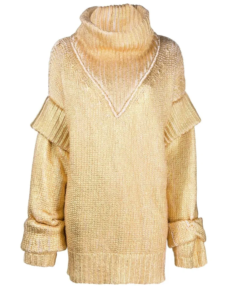 Philipp Plein Metallischer Pullover - Nude Nude