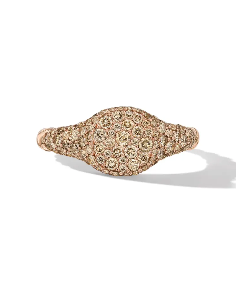 David Yurman 18kt Petite Pavé Rotgold-Pinky-Ring mit Diamanten 7mm Gold