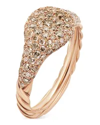 David Yurman 18kt Petite Pavé Rotgold-Pinky-Ring mit Diamanten Gold